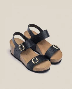 Cheap Yokono Sandalia Cuña Bari 301 Negro