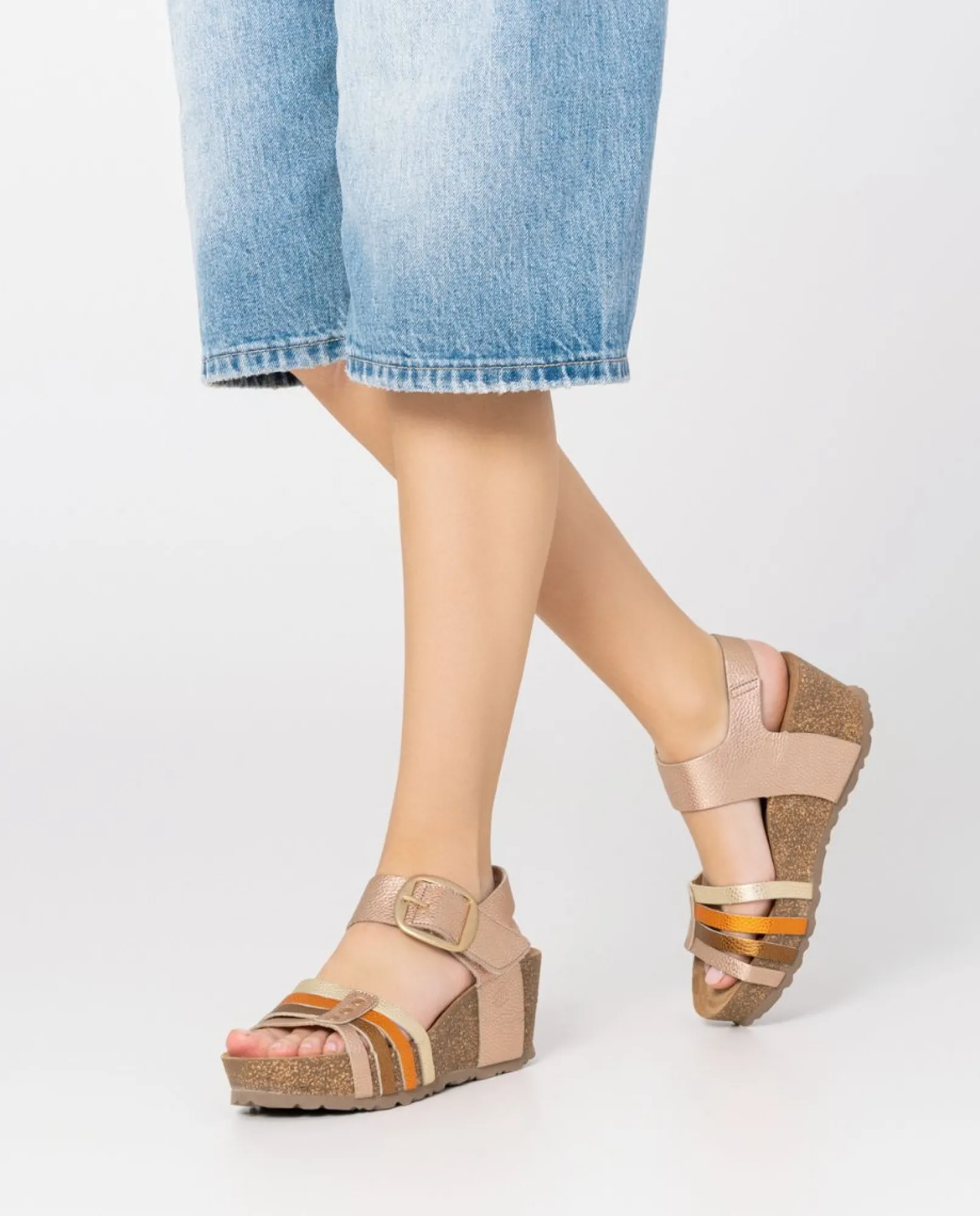 Online Yokono Sandalia Cuña Bari 304 Rosa