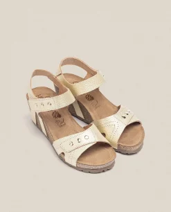 Cheap Yokono Sandalia Cuña Cadiz 303 Dorado