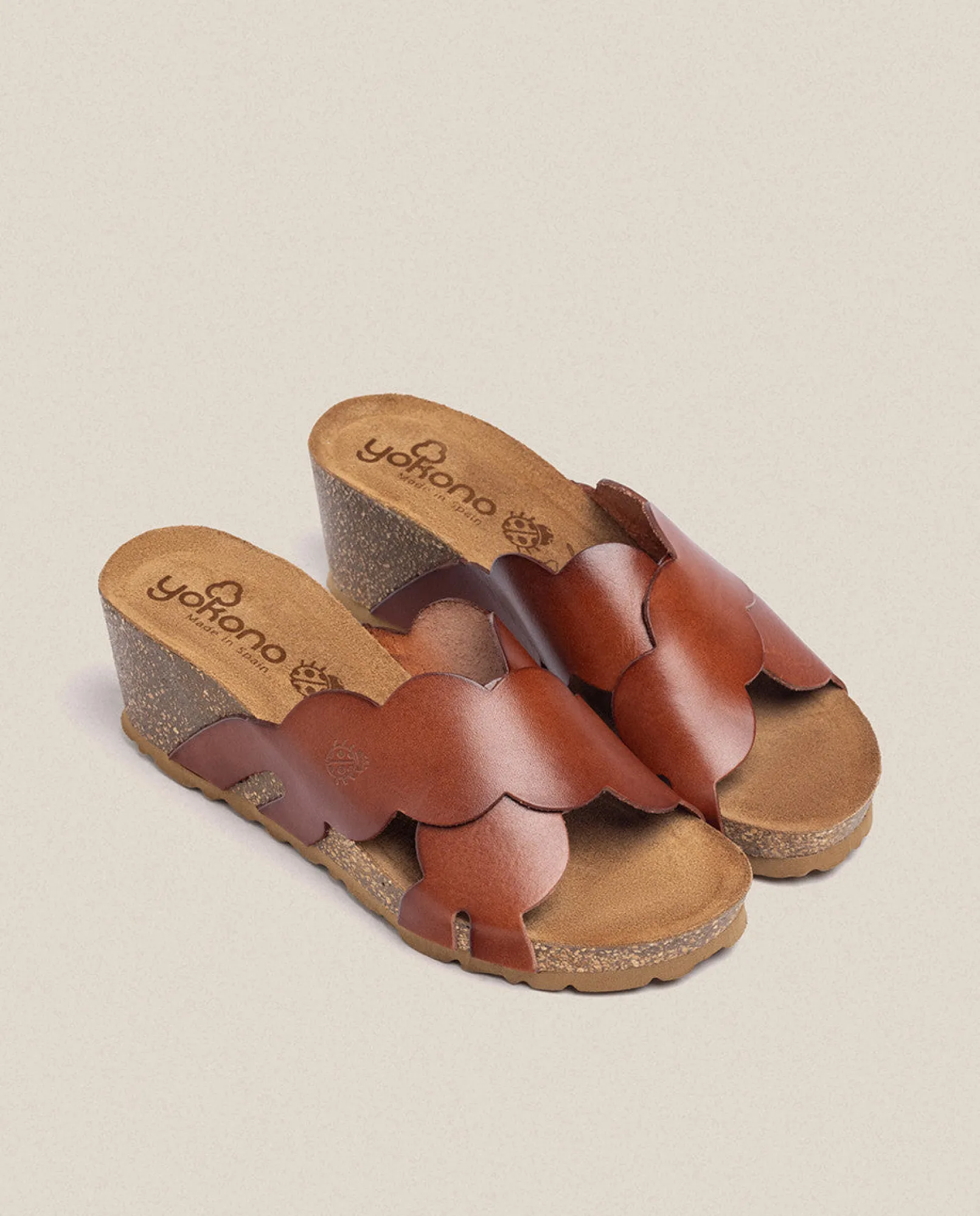 Cheap Yokono Sandalia Cuña Cadiz 300 Marrón