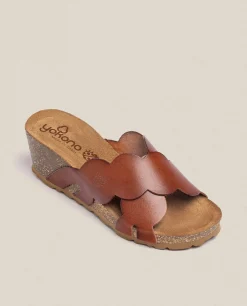 Cheap Yokono Sandalia Cuña Cadiz 300 Marrón