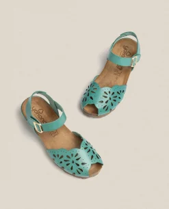 Shop Yokono Sandalia De Cuña Monaco 047 Azul