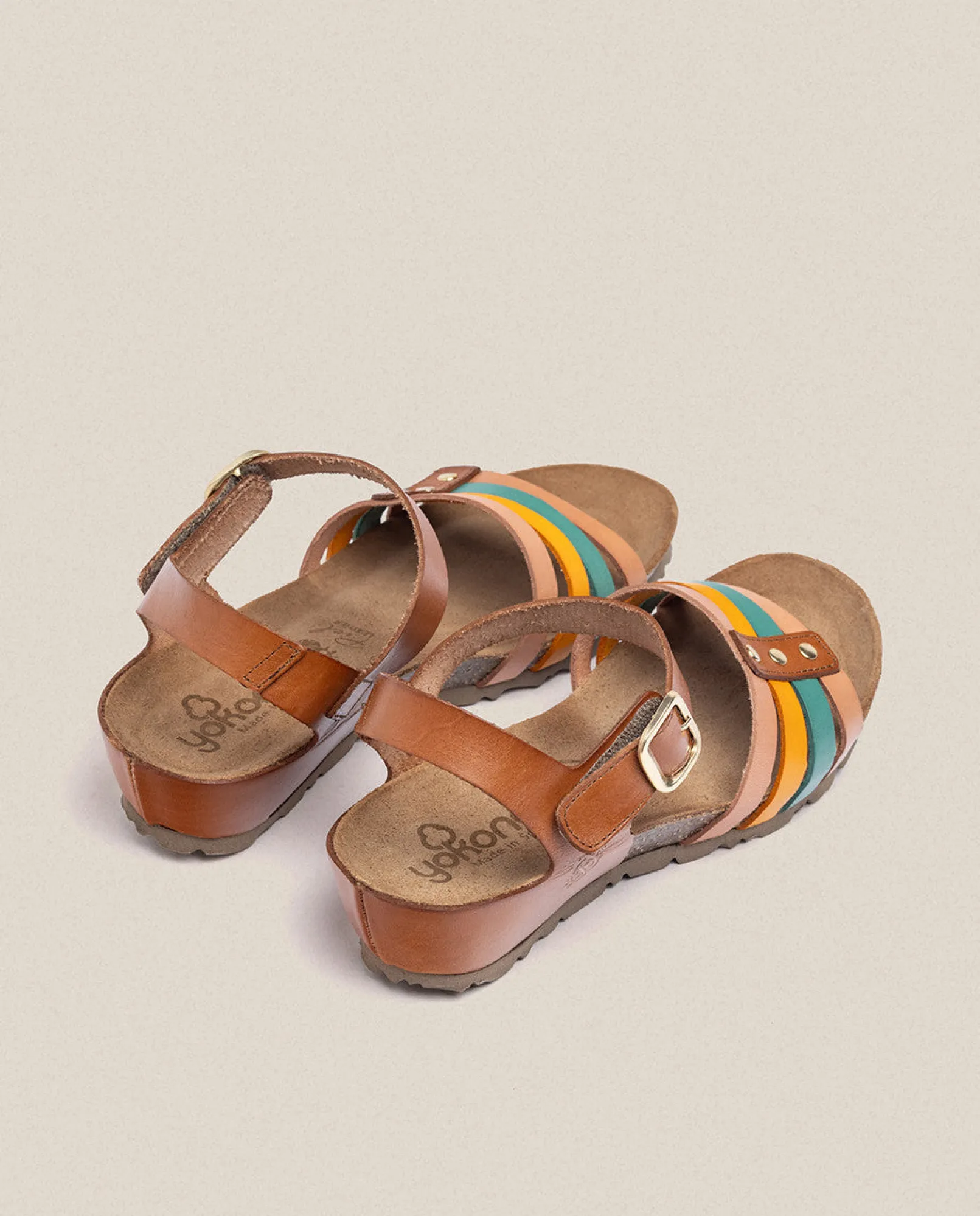 Best Sale Yokono Sandalia De Cuña Monaco 051 Marrón