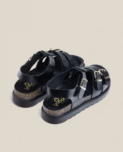 New Yokono Sandalia De Plataforma Tunez 114 Negro