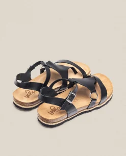 Cheap Yokono Sandalia Plana Chipre 021 Negro