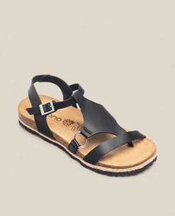 Cheap Yokono Sandalia Plana Chipre 021 Negro
