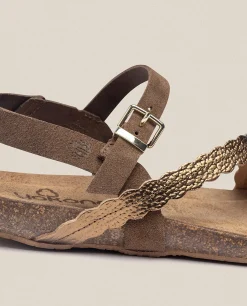 Shop Yokono Sandalia Plana Ibiza 176 Marrón