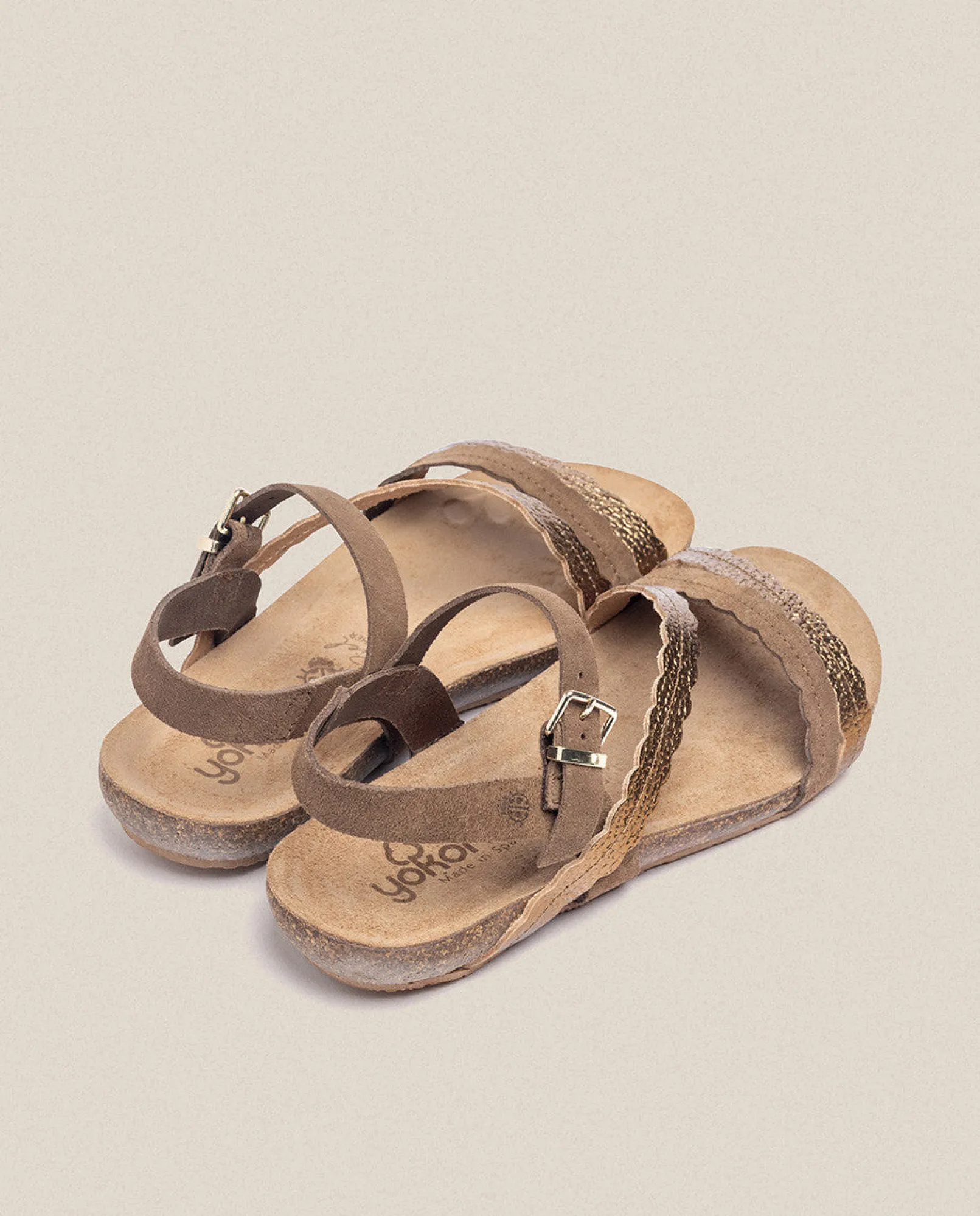 Shop Yokono Sandalia Plana Ibiza 176 Marrón
