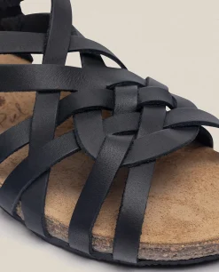 Shop Yokono Sandalia Plana Ibiza 175 Negro