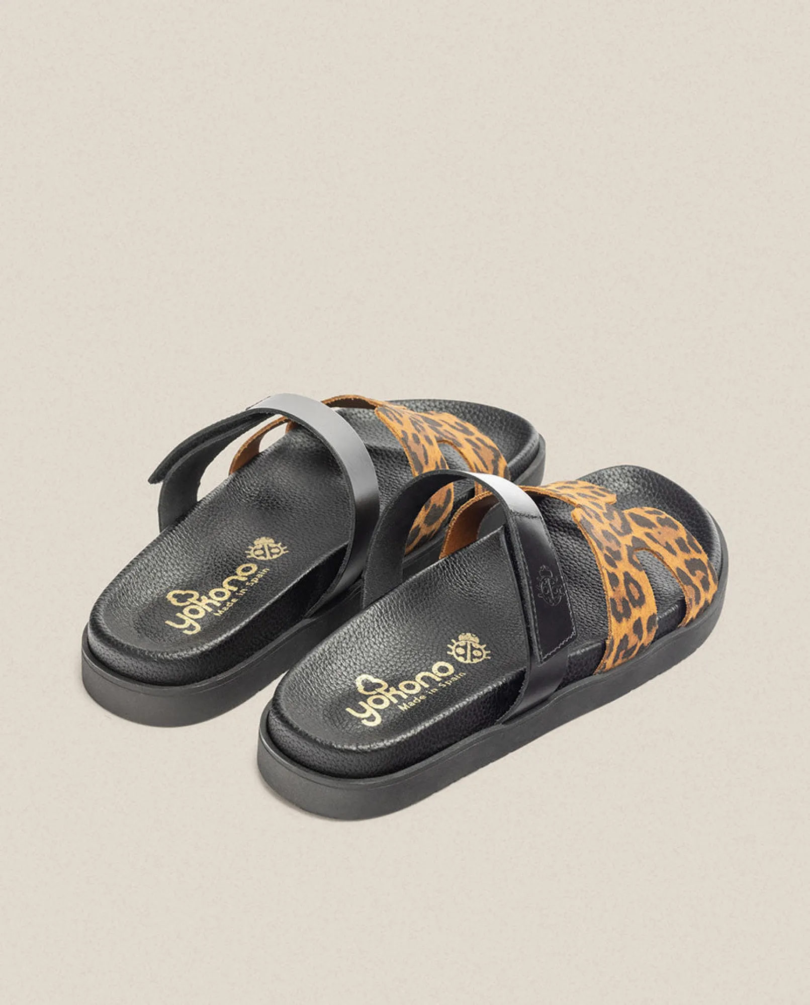 Clearance Yokono Sandalia Plana Morena 125 Leopardo