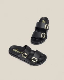 New Yokono Sandalia Plana Morena 004 Negro
