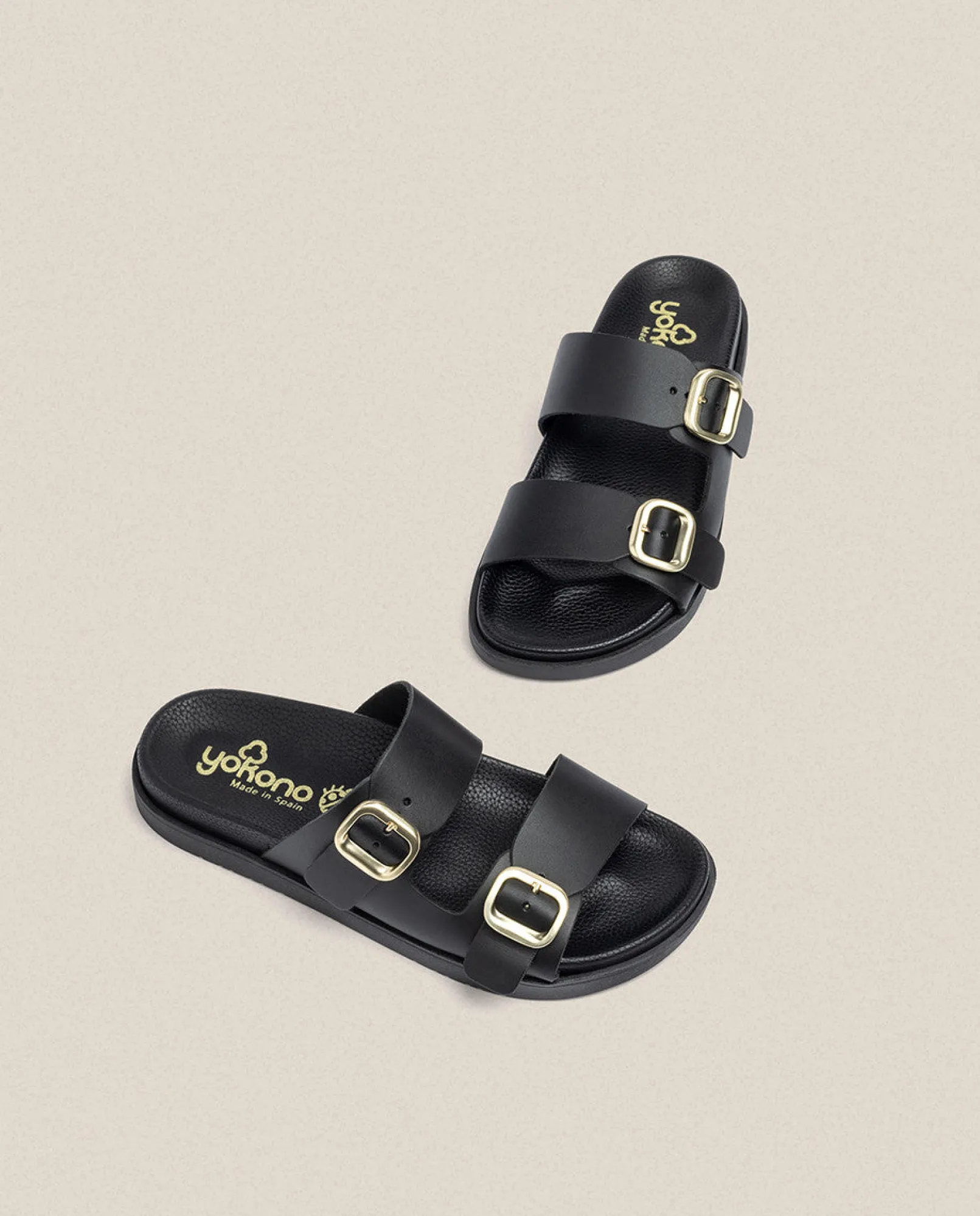 New Yokono Sandalia Plana Morena 004 Negro