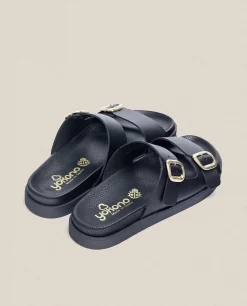 New Yokono Sandalia Plana Morena 004 Negro