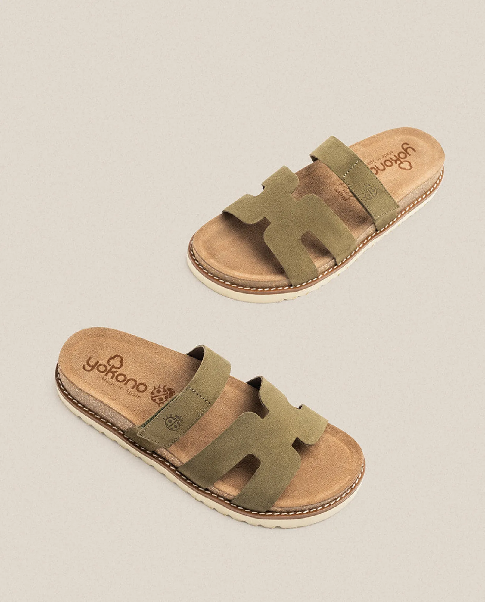 Shop Yokono Sandalia Plana Petra 125 Verde
