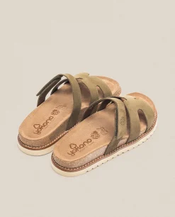Shop Yokono Sandalia Plana Petra 125 Verde